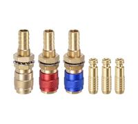 QUARKZMAN 6pz Gas e Acqua Connettore Rapido per Tubo Diametro Interno 10mm con Tubo Flessibile per TIG 12 18 20 27 Raccordi Rapido Attacco Torcia Saldatura Gas Ottone/Rosso/Blu
