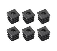 QUARKZMAN 6pz Inserti per Tubi Quadrati con Filettatura M6, per Tubi Quadrati 0,63"x0,63 OD Spina Plastica Nera Inserto per Rotelle Tappi Sedia Gambe Mobili