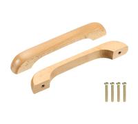 QUARKZMAN 6pz Maniglie per Cassetti Legno, a Forma di U, con Distanza Fori di 128mm/5.04" Spaziatura Dei Fori Maniglie Legno di Faggio per Mobili Cucina Cassettiere