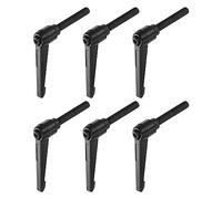 QUARKZMAN 6pz Regolabile Serraggio Leva Maniglie M10 x 60mm Maschio Filettatura Bullone Manopole Girevole Vite blockggio Rapido Rilascio Cricchetto Pulsante Maniglia, Nero