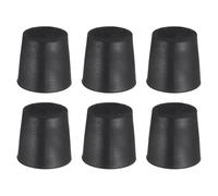 QUARKZMAN 6Pz Tappi Conici Gomma Siliconica, 22mm A 27mm Tappi Solidi Gomma Resistente Ad Alta Temperatura Per Tappi Fori, Spruzzatura, Rivestimento, Protezione Pittura, Nero, 25.5mm
