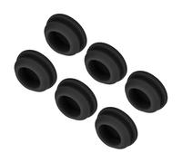 QUARKZMAN 6pz Tappi Fori Chiusura Scatto Silicone, Montaggio Dia 15mm/0.6" Larghezza Scanalatura Stretta 2mm Copertura Tenuta Pannello Rotondo per Passacavi Cucina Tappi Tenuta Neri