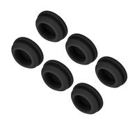 QUARKZMAN 6pz Tappi Fori Chiusura Scatto Silicone, Montaggio Dia 16mm/0.6" Larghezza Scanalatura Stretta 2mm Copertura Tenuta Pannello Rotondo per Passacavi Cucina Tappi Tenuta Neri