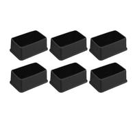 QUARKZMAN 6pz Tappi Quadrati per Gambe Sedie PVC, 75mm x 45mm OD Coperture per Piedi di Mobili Neri Pads per Piedi Tavolo Protezioni per Pavimenti Tavolo Giardino Armadio Letto Mobili