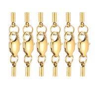 QUARKZMAN 6Set Baccello Terminali In Acciaio Inox Per Fili In Pelle Da 1.5mm Con Ganci A Forma Di Chela Di Aragosta, Terminali A BariMolti Per Fili Creazione Gioielli Fai Da Te Collane