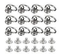 QUARKZMAN 6x8mm Sfera Testa Perno Rivetto Vite Dietro con Giunto Toroidale, 12pz Bottone Nipplo Rivetto per Fai-da-Te Cuoio Artigianato, Argentato