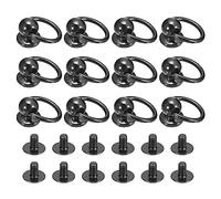 QUARKZMAN 6x8mm Sfera Testa Perno Rivetto Vite Dietro con Giunto Toroidale, 12pz Bottone Nipplo Rivetto per Fai-da-Te Cuoio Artigianato, Metallico Nero