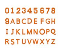 QUARKZMAN 72 Pezzi Lettere E Numeri Da Stirare, 1.5 Pollici Toppe Lettere A-Z E Numeri 0-9 Per Abbigliamento Arancione Numeri Da Stirare Piccole Toppe Ricamate Per Giacca DIY