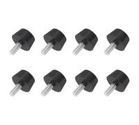 QUARKZMAN 8 isolatori in gomma per montaggio ammortizzatori in gomma, 1,18" x 0,63", bulloni conici con filettatura M8 x 20 mm, Silent Block per compressori d'aria, motore, motori, nero