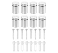 QUARKZMAN 8 Pcs Supporti A Parete 3/4" x 1" Viti In Acciaio Inox Argento | Supporti Pubblicitari, Per Montaggio Cornici In Acrilico Vetro Insegne Appese