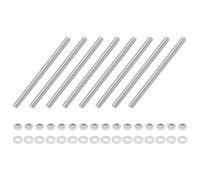 QUARKZMAN 8 Pezzi Barra Filettata Completa M6 X 90mm Acciaio Inossidabile | Filettatura Destra, Con Dadi E Rondella Piatta, Per Morsetti Sospensioni E U-Bolt, Barra Filettata Completa