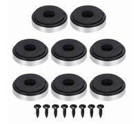 QUARKZMAN 8 Pezzi Piedini Isolamento Altoparlante, 30mmx7mm Base Assorbimento Urto Schiuma Plastica Antivibrante Supporto Piedini Tappetino Per Audio CD HiFi Home Theater, Argento