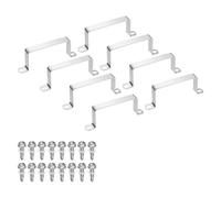 QUARKZMAN 8 Pezzi Staffa a U per Tubo Quadrato 100x50mm | Acciaio Inossidabile 304, Argento, Vite Autofilettante, per Tubo, Tubo Flessibile, Cavo, Parti Automobilistiche, Connettore