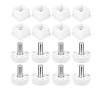 QUARKZMAN 8 Set Piedini Livellatori per Mobili 30 x 30mm Regolabile Bianco | con Inserto Quadrato, per Tappi Terminali, con Dado Filettato M8, per Mobili