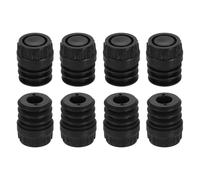 QUARKZMAN 8 Set Piedini Regolabili, M8x25mm Plastica Regolabile Gambe Mobili Inserto Filettato Rotondo Scivolo Livellatori per Tavolo Sedia Mobili, Nero