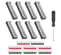 QUARKZMAN 8 Set Terminali A Vite A 8 Posizioni Doppia Riga Blocco Terminale A Vite 600V 15A Con Cacciavite E Terminali Preisolati Neri/Rossi Blocco Barriera Connettore Per