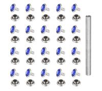 QUARKZMAN 80 Pezzi Kit Rivetti Cristallo 8mm Argento e Blu Scuro