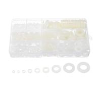 QUARKZMAN 800pz Gomma Piatto Rondella Guarnizione Assortimento M2-M12 Bulloni Distanziatori 9 Dimensioni Rondelle Piatto Guarnizione per Rubinetto o Impianto Idraulico Bianco
