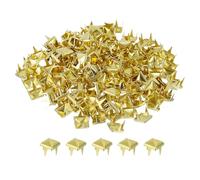 QUARKZMAN 80pz Rivetti a Piramide Quadrata, 5mm Chiodi a Quattro Punte, Borchie in Rame Stile Punk Rock per Abbigliamento Borsa Pelle Scarpe (Oro)