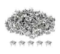 QUARKZMAN 80pz Rivetti a Piramide Quadrata, 6mm Chiodi a Quattro Punte, Borchie in Rame Stile Punk Rock per Abbigliamento Borsa Pelle Scarpe (Argento)