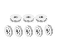 QUARKZMAN 8Pcs Dadi A Pomello Zigrinati M8, 304 Acciaio Inossidabile Testa Piatta Zigrinata Con Foro Passante Dadi A Manopola, Dadi Di Bloccaggio E Regolazione, Tipo Sottile, Argento