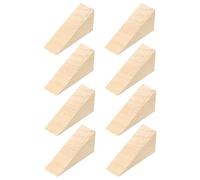 QUARKZMAN 8Pcs Fermaporte In Legno 2.36" x 0.79" x 1.18" Antiscivolo Blocco Fermaporte A Forma Di Triangolo In Legno Massello Per Sedie Casa Ufficio Pavimento