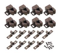 QUARKZMAN 8Pcs Fermo Armadio Doppio Rullo, Fermo Serratura Fermo Morsetto Chiusura Armadio Chiusura Magnetica Hardware Per Armadio Cucina Porta Armadio, Rosso Bronzo