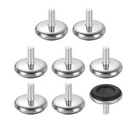 QUARKZMAN 8Pcs Gambe Regolabili Per Mobili Filettatura M6, 30x15mm Piedini Regolabili Per Tavoli, Gambe Regolabili Per Sedie E Panche, Nero