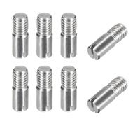 QUARKZMAN 8Pcs M5 x 14mm Spinotto Cilindrico Scanalato 304 Acciaio Inossidabile Perno di Posizionamento Filettatura Esterna per Mobili Armadi