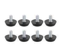 QUARKZMAN 8Pcs M6 Piedini Regolabili per Mobili, Acciaio al Carbonio Zincato 17mm Piedini Antiscivolo Filettati Avvitabili, Sostituzione per Gambe di Tavoli, Sedie, Mobili