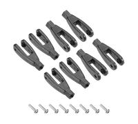 QUARKZMAN 8Pcs Nylon Clevis M2 Thread Linkage 2mm End with Screws Fixing Wings for RC Airplane Car Helicopter Model Replacements,Black