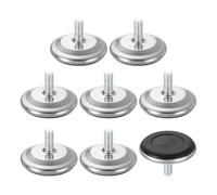 QUARKZMAN 8Pcs Piedini Regolabili per Mobili con Filettatura M8, 48x20mm Piedini Livellatori Regolabili per Sedie Tavoli, Nero