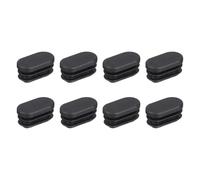 QUARKZMAN 8Pcs Tappi Ovali In Plastica Per Fori 1.18" x 0.59" Guarnizioni In Gomma Per Estremità Tubi Inserti Tubi Tappi Di Chiusura Gambe Di Sedie Metallici Post Mobili Nero
