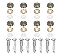 QUARKZMAN 8Pcs Viti Decorative In Ottone Con baccello, 16mm Viti Specchio Con baccello Autofilettanti Con baccello Decorative Per Mobili Armadietti Specchio Fissaggio, Bronzo