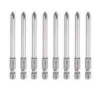 QUARKZMAN 8Pz #1 Punte Cacciavite Phillips PH1 1/4" Gambo Esagonale 3.15" (80mm) Lungo 5mm Asta Punta Trapano a Croce Magnetiche acciaio S2 Inserti per Avvitatore Industriale, Grigio