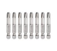 QUARKZMAN 8Pz #3 Punte Cacciavite Phillips PH3 1/4" Gambo Esagonale 2" (50mm) Lungo 6mm Asta Punta Trapano a Croce Magnetiche acciaio S2 Inserti per Avvitatore Industriale, Grigio