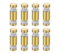 QUARKZMAN 8pz Distanziali per Targhe 12x25mm Vite di Supporto a Doppia Testa in Acciaio Inossidabile Viti Distanziatrici Parete per Cartello Vetro Acrilico Porta Pubblicitario, Oro