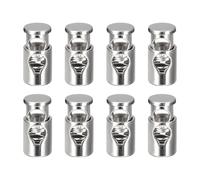 QUARKZMAN 8pz Fermagli Corda in Metallo, 6,5mm Singolo Foro Molla a Leva Fermagli Corda Fine Fissatore Scorrevole per Zaini Abbigliamento Coulisse Lanyards, Argento Bianco