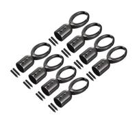 QUARKZMAN 8pz Fermagli Metallo 15mm Corda Terminale Cappuccio Chiusure Braccialetti Tappo Perline Terminatori Cordone con Viti Ricerca per Nappe Gioielli Fare Borsa Cinturino Fai Da Te Nero
