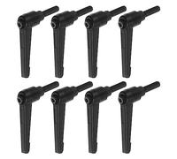 QUARKZMAN 8pz Regolabile Serraggio Leva Maniglie M6 x 16mm Maschio Filettatura Bullone Manopole Girevole Vite blockggio Rapido Rilascio Cricchetto Pulsante Maniglia, Nero