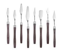 QUARKZMAN 8Pz Spatola Per Pittura Con Lama In Acciaio Inox A Punta E Piatta, Manico In Plastica, Spatola Per Pittura A Olio, Acrilico, Tela, Rosso