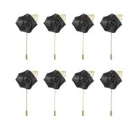QUARKZMAN 8pz Spille per Boutonniere da Sposo con Rose 2"x3.5" per Cerimonie di Matrimonio, Anniversari, Cene Formale, Decorazione Completo Uomo Nero