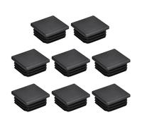 QUARKZMAN 8Pz Tappi Quadrati in Plastica per Tubi da 32x32mm (1.25 Pollici) per Corrimano, Scale, Parapetti - Nero