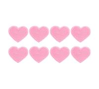 QUARKZMAN 8Pz Toppe Termoadesive a Forma di Cuore, Mini Toppe Adesive per Tessuti a Forma di Cuore per DIY Artigianato Zaini Borse Cappello Vestiti, 40mm Rosa