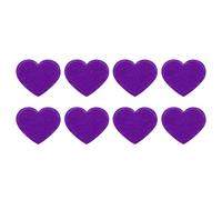 QUARKZMAN 8Pz Toppe Termoadesive a Forma di Cuore, Mini Toppe Adesive per Tessuti a Forma di Cuore per DIY Artigianato Zaini Borse Cappello Vestiti, 40mm Viola