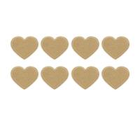 QUARKZMAN 8Pz Toppe Termoadesive a Forma di Cuore, Mini Toppe Adesive per Tessuti a Forma di Cuore per DIY Artigianato Zaini Borse Cappello Vestiti, 40mm Cachi