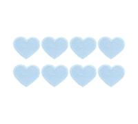 QUARKZMAN 8Pz Toppe Termoadesive a Forma di Cuore, Mini Toppe Adesive per Tessuti a Forma di Cuore per DIY Artigianato Zaini Borse Cappello Vestiti, 40mm Azzurro Chiaro
