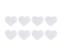QUARKZMAN 8Pz Toppe Termoadesive a Forma di Cuore, Mini Toppe Adesive per Tessuti a Forma di Cuore per DIY Artigianato Zaini Borse Cappello Vestiti, 40mm Bianco