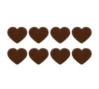QUARKZMAN 8Pz Toppe Termoadesive a Forma di Cuore, Mini Toppe Adesive per Tessuti a Forma di Cuore per DIY Artigianato Zaini Borse Cappello Vestiti, 40mm Marrone