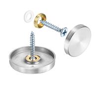 QUARKZMAN 8pz Viti a Specchio, Viti Specchio Acciaio Inossidabile 304 Viti da Specchio con Coperchio, Viti Fissaggio Specchio per Costruzione Hardware Pubblicitario, Dia 30mm, Argento